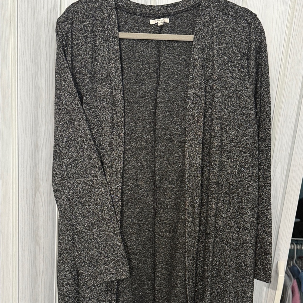 Maurices Charcoal Open Front Cardigan